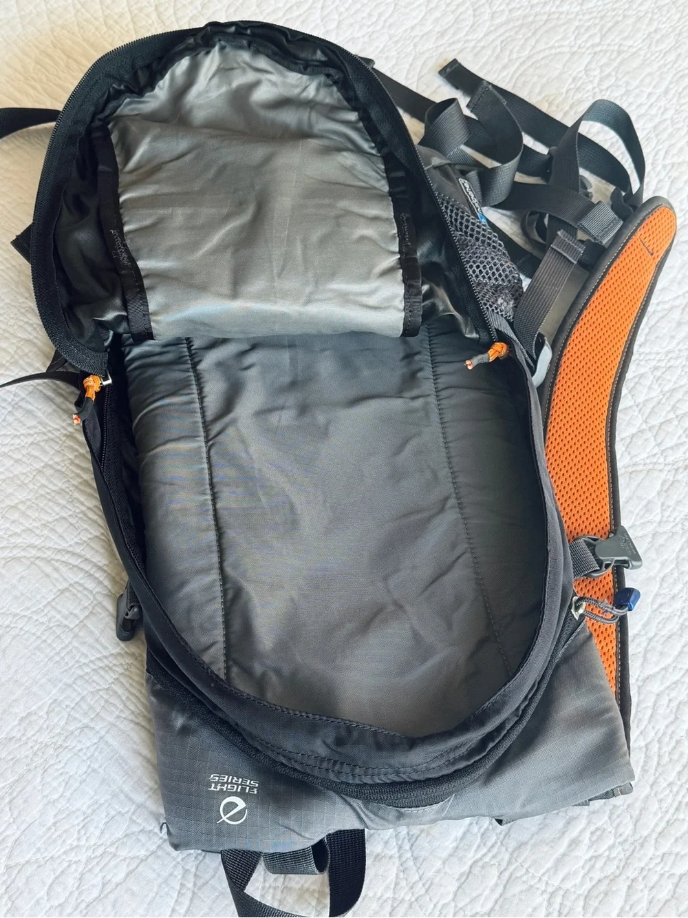 North Face Black Hammerhead Flight Series Backpack Hydration Black Gray Orange